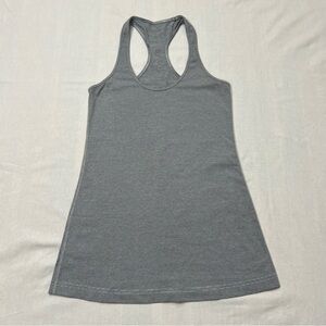 Lululemon Cool Racerback Tank Dark Gray & White Stripes Size 0 Yoga Pilates